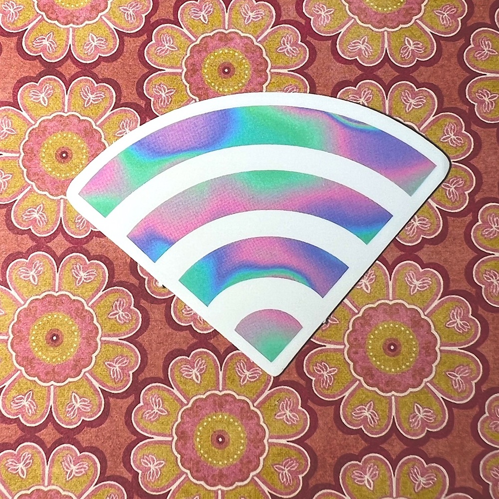 WIFI Retro Vintage Groovy Metallic Holographic AESTHETIC Single Sticker